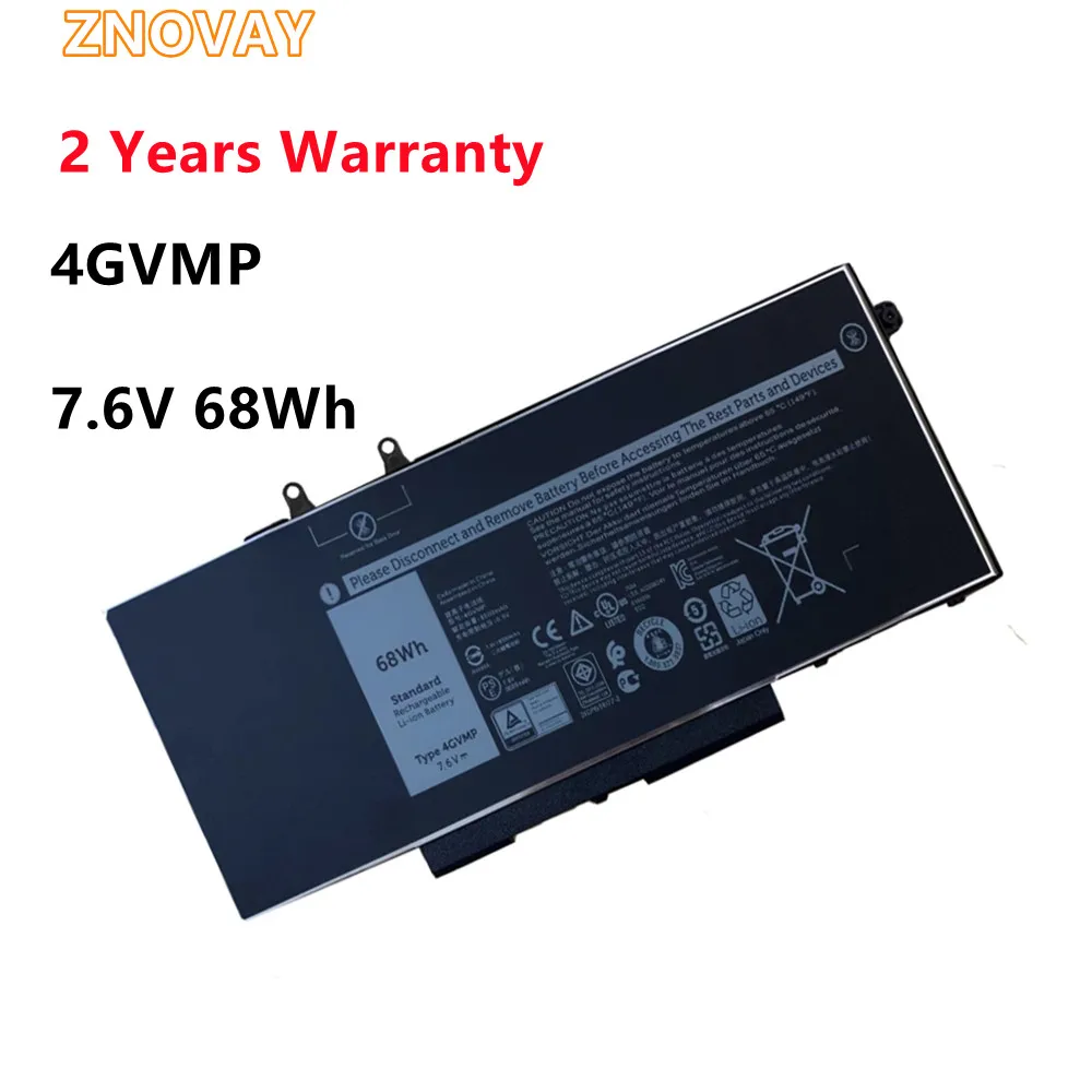 4GVMP Laptop Battery For Dell Latitude 5400 5410 5500 Precision 3540 3550 Inspiron 7590 2-in-1 Series C5GV2 P42E001 7.6V 68WH