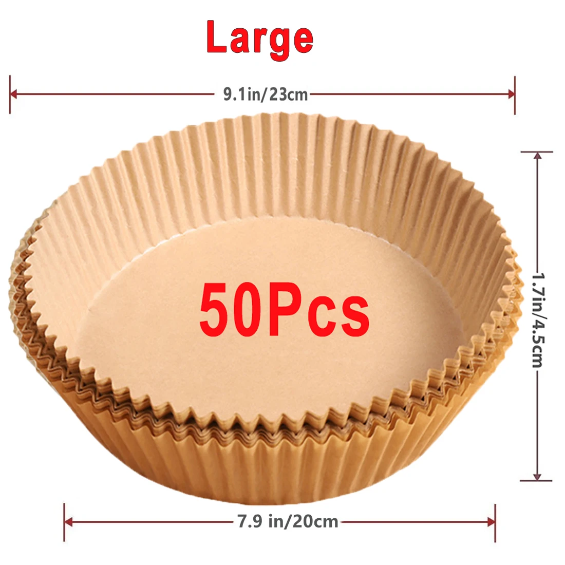 50/100 Stuks Air Friteuse Wegwerp Papier Non-stick Airfryer Bakpapier Ronde Air-Fryer Papieren Liners Papier keuken Accessoires
