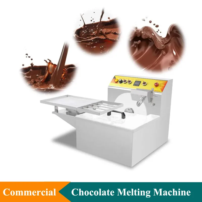 Fully Automatic Chocolate Melting Tempering Machine Single Tank 12.4L Chocolate Syrup Melting Dispenser With Vibration Table