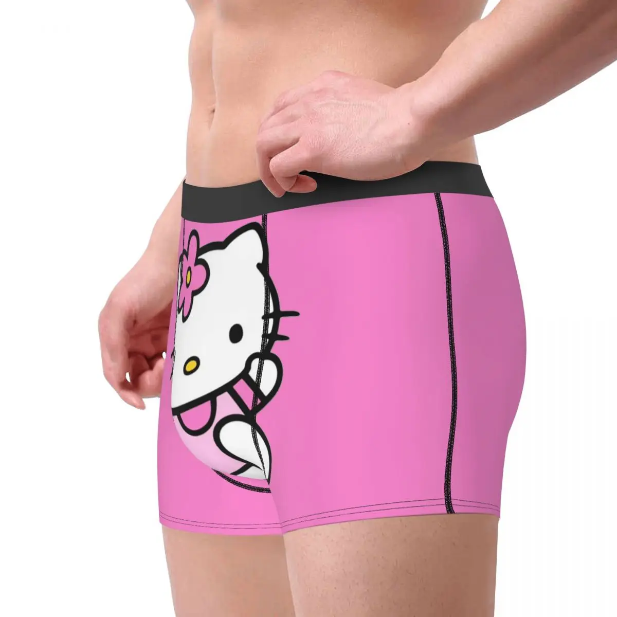 Custom Hello Kitty Cartoon Boxers Shorts Men\'s Kitty White Briefs Underwear Fashion Underpant