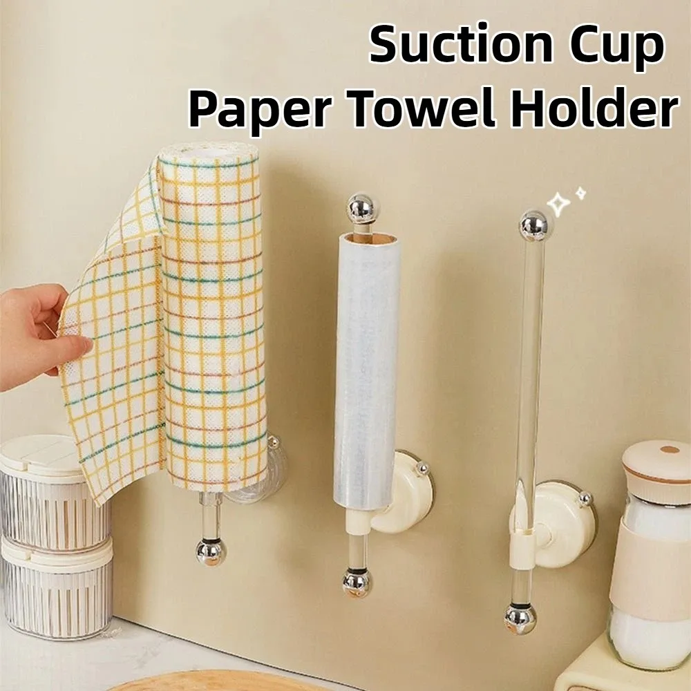 

Suction Cup Paper Towel Holder Wall-Mounted Reusable Wall Mounted Roll Holder Non Perforated Waterproof