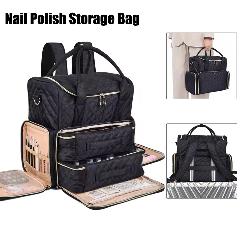 

48/80Bottles Nail Polish Storage Bag Essential Oil Bag Portable Cosmetic Nail Care Kit Nail Care Tool Multi-function Storage Box