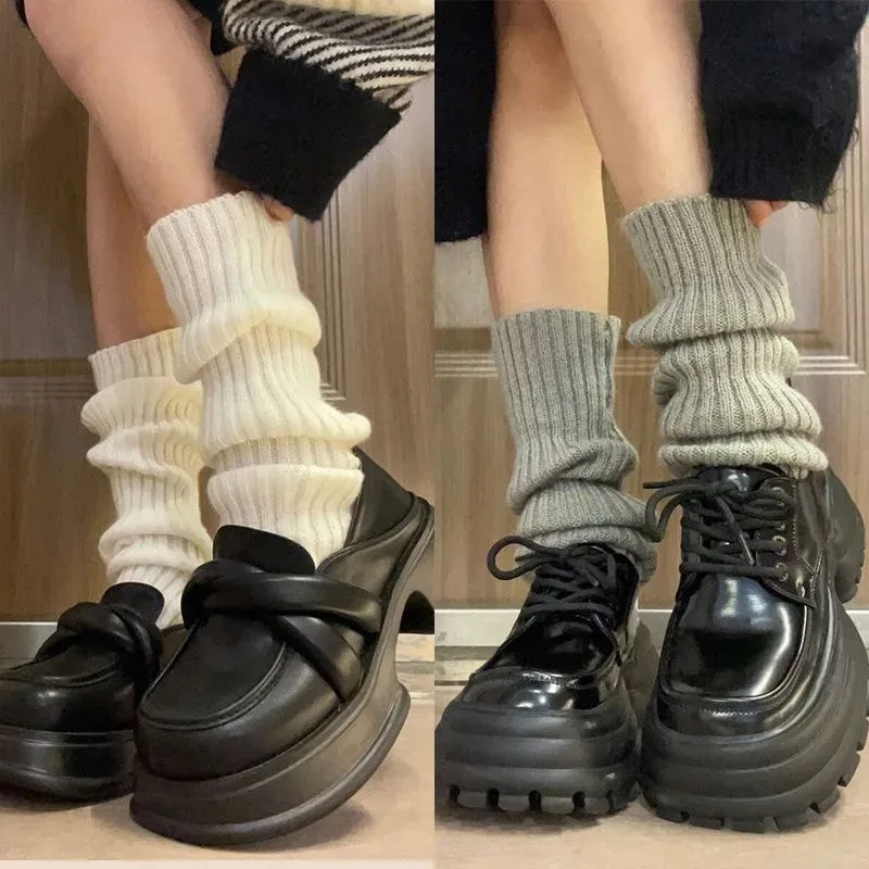 2/1pairs 40/50/70CM Over Knee Japanese JK Uniform Leg Warmers Korean Lolita Socks Girls Pile Up Socks Foot Warming Cover