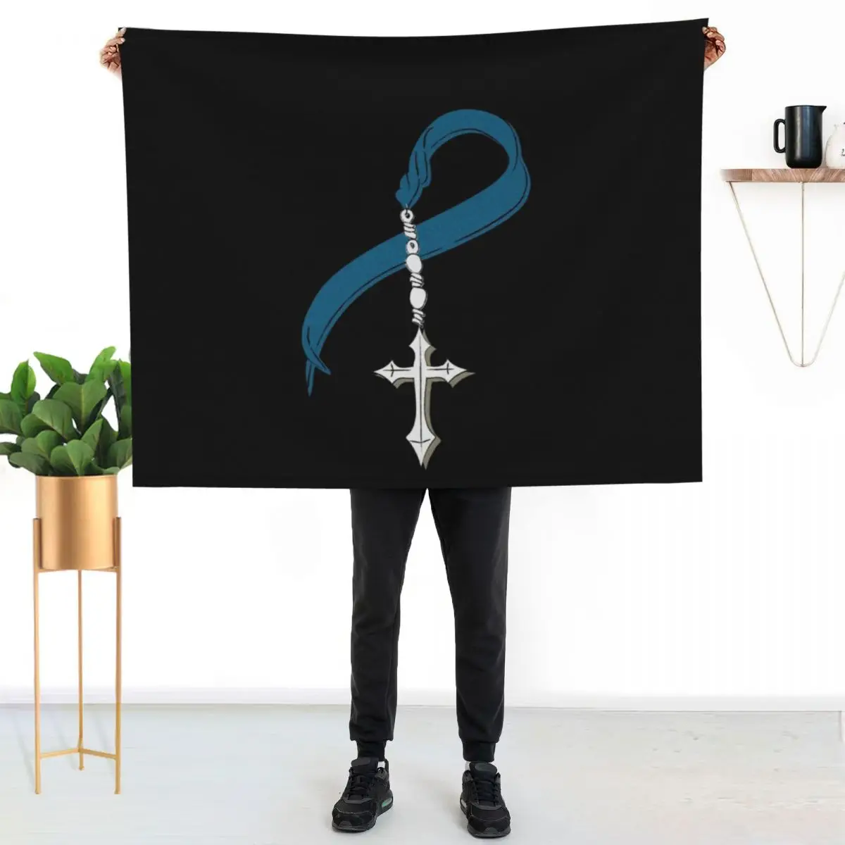 

Colon Cancer Warrior Throw Blanket Soft Sherpa Fleece Warm Blanket for Winter