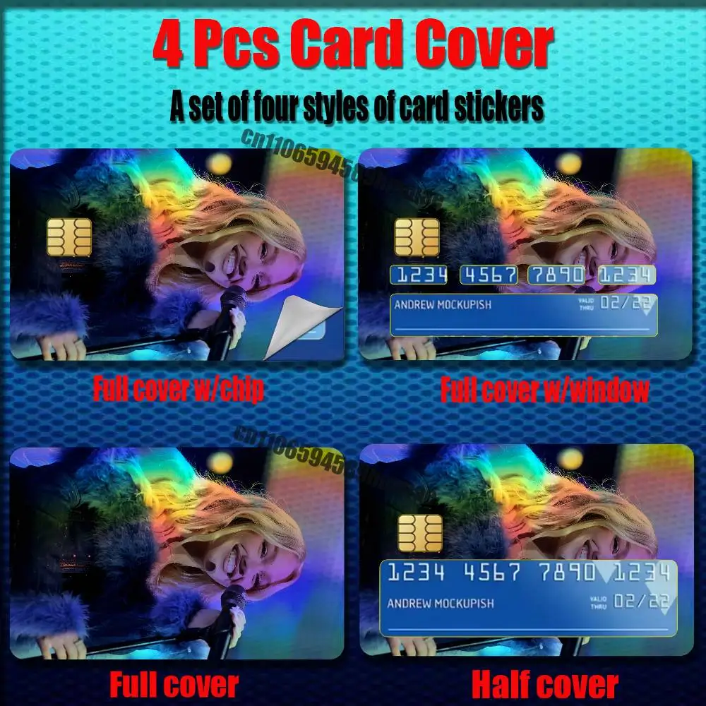 For Freya Skye Credit Bank Sticker ID Access Card Cover Skin Rainbow Color Laser Stickers Film