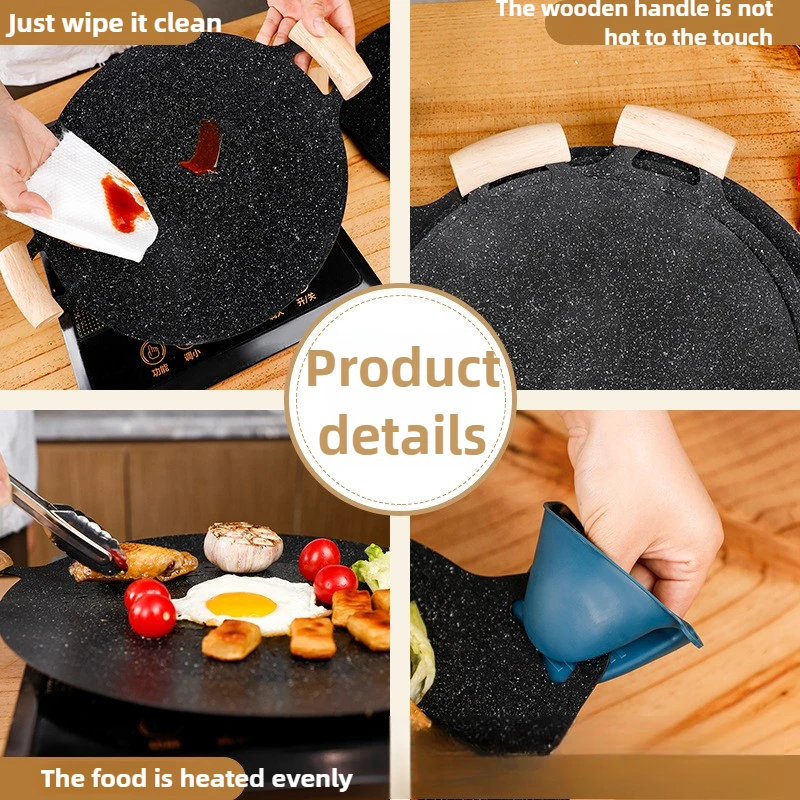 Griglia elettrica Piastra per griglia elettrica antiaderente Vassoio antigoccia per olio Vassoio per griglia da campeggio all'aperto Ferro da stiro per uso domestico 28 cm / 30 cm