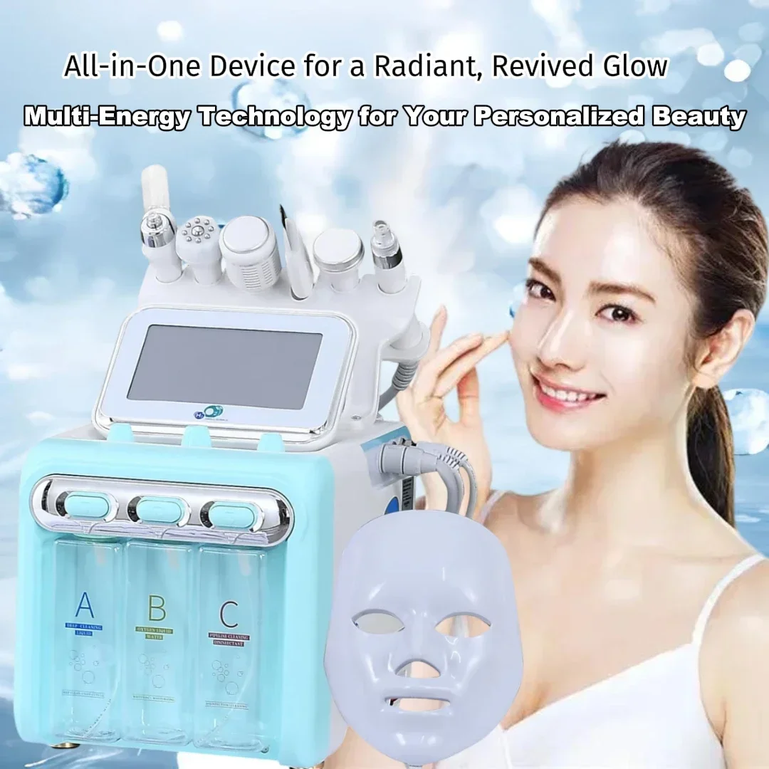 6in1 Hydro Dermabrasion Device Deep Cleans Skin Hydrates Lifts And Rejuvenates Portable Water Oxygen Jet Facial Diamond Peeling