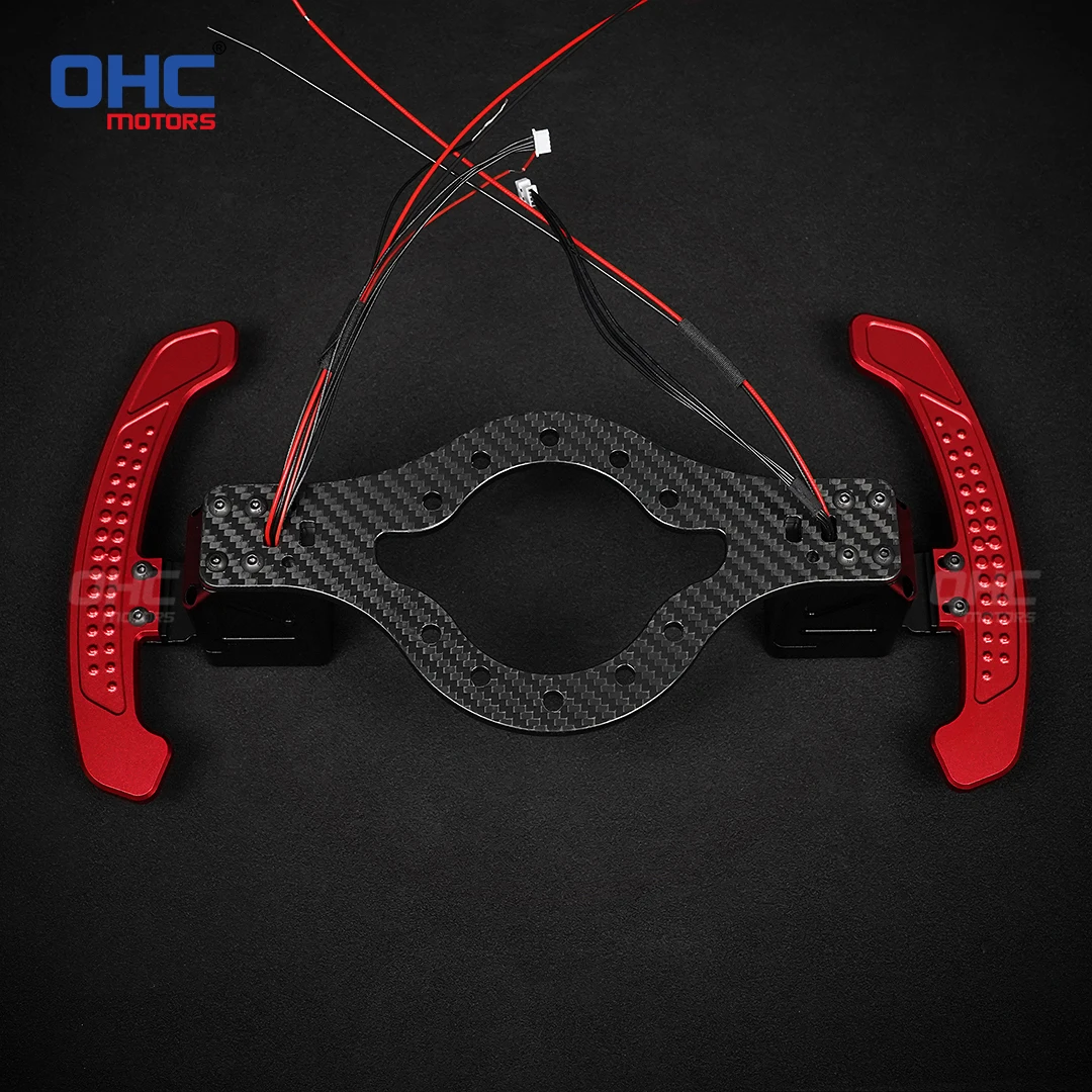 OHC LED Carbon Fiber Magnetic Paddle Shifter Universal Car Quick Release Steering Wheel Carbon Fiber Paddles With For Car view 3