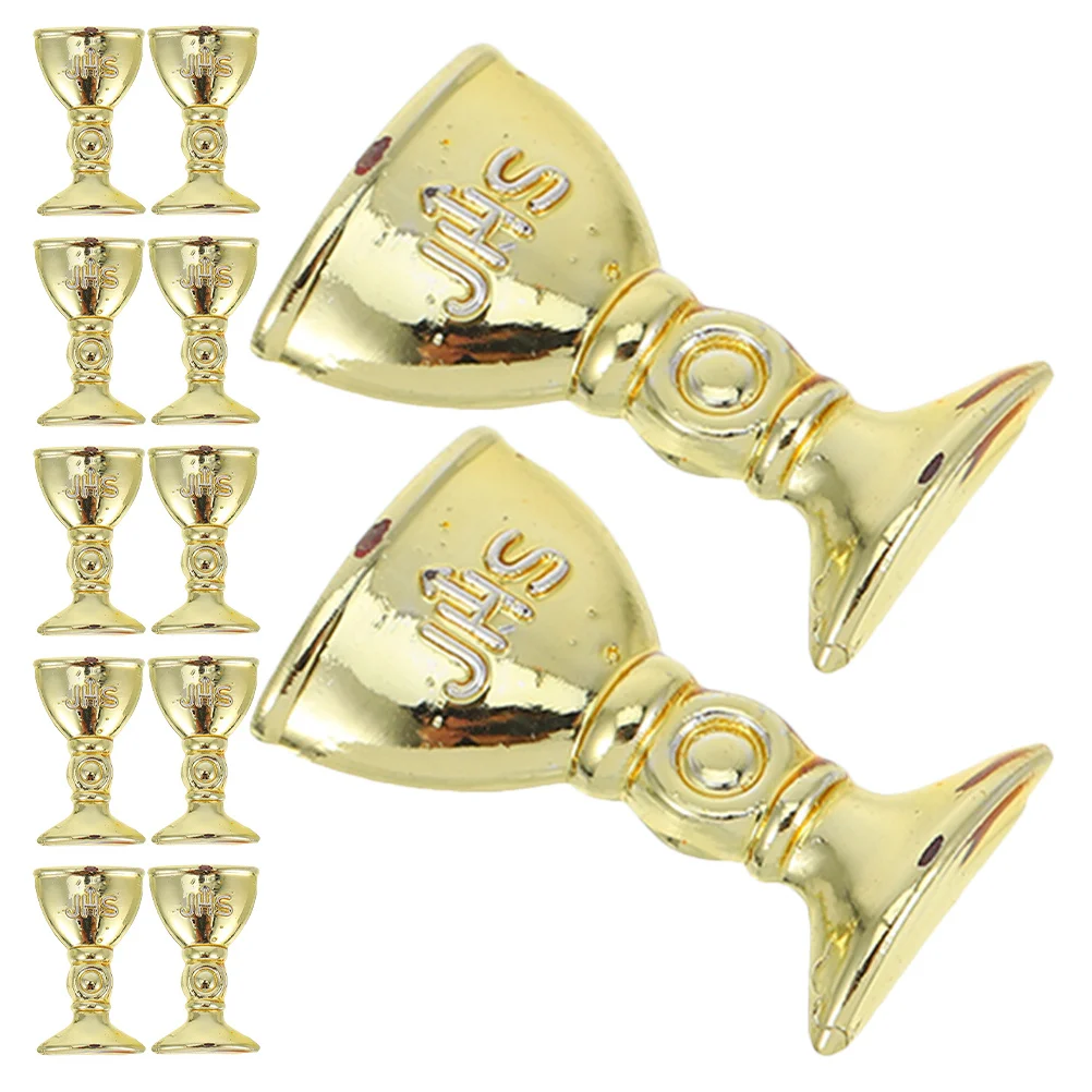 

200pcs Plastic Holy Cups Miniature Retro Goblets For Wedding Birthday Carnival Decorations Party Supplies Tabletop Decor Worship