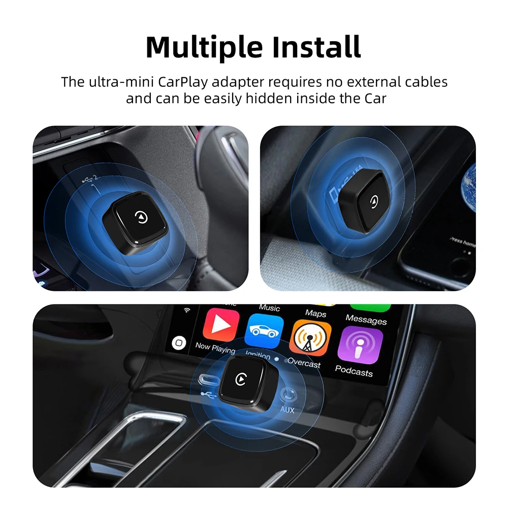 Kabelloser CarPlay-Adapter Kabelloses Android Auto AI Smart Box Mini 2-in-1 Intelligentes System für Kabelgebundenes CarPlay im Auto – Detail 7