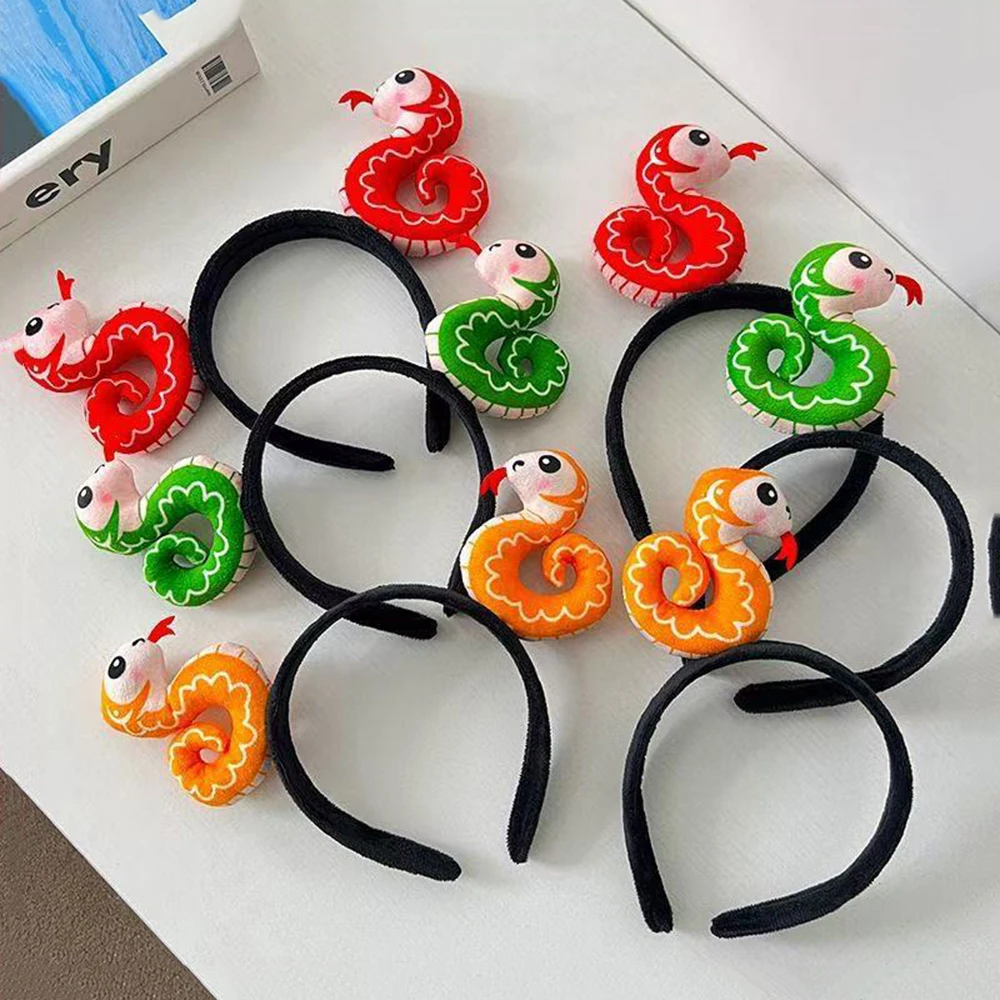 

2025 New Year Snake Headband Cartoon Cute Zodiac Headdress Super Sweet Adult Children Cross-year Hoop Hairband Hair Accessories