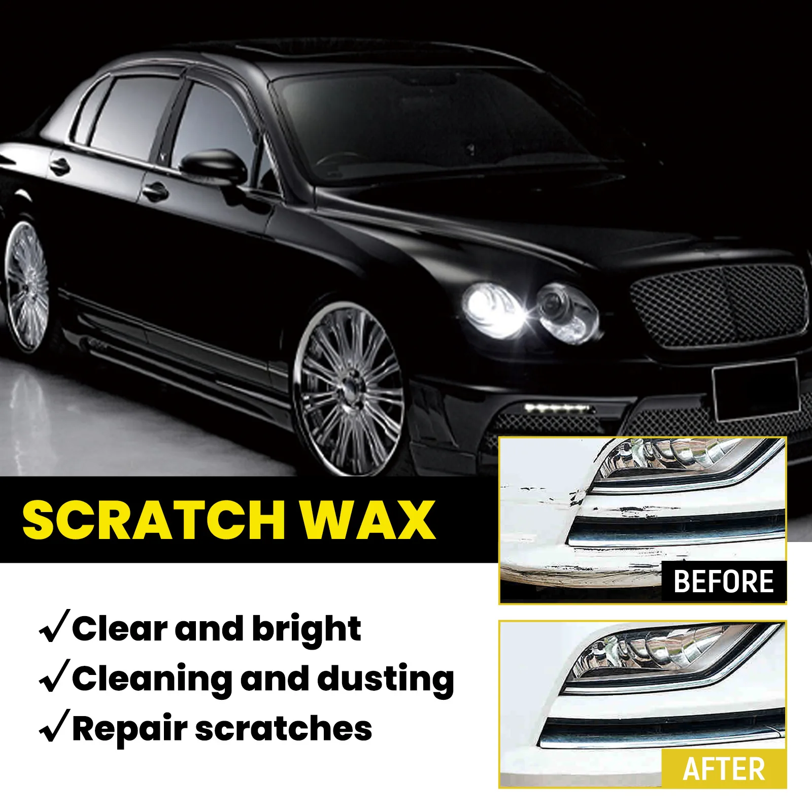Magic Car Scratch Remover Wax Quick Repair Minor Scratches Auto Polishing Compound Paint Restorer Anti-Aging Waterproof Care Wax