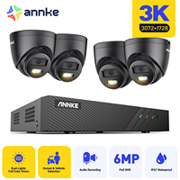 ANNKE 3K Security Camera CCTV NVR System,4pcs Camera Smart Dual Light Color Night Vision POE Home Surveillance Kit IP Audio