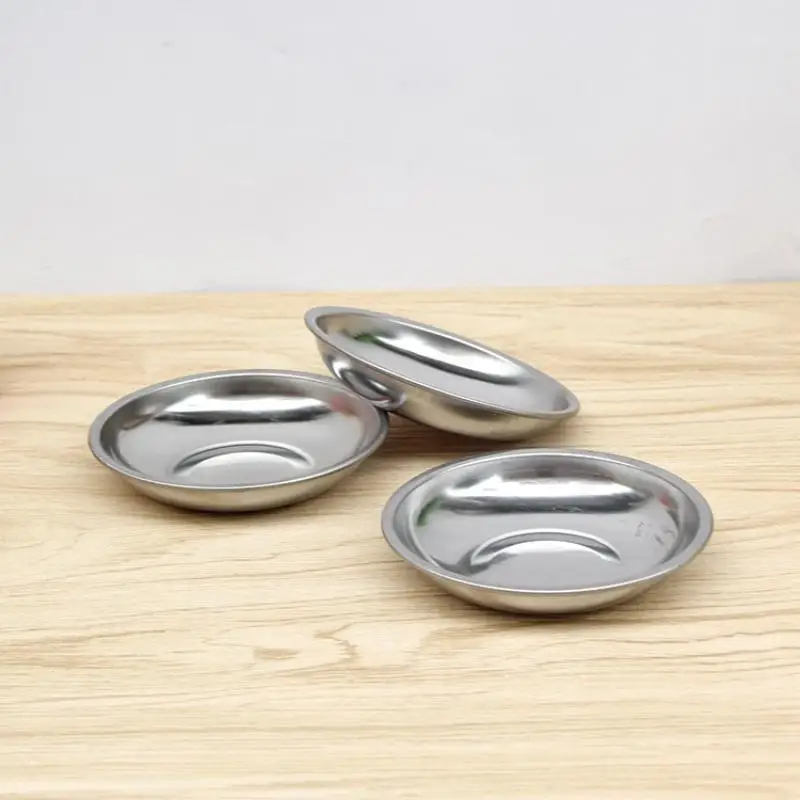 Stainless Steel Dipping Sauce Dishes Rust Resistant BPA Free Food Safe 6 Pack Mini Seasoning Plates for Sushi BBQ Outdoor Picnic