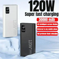 120W super fast charging 30000 mAh power bank with 100% sufficient capacity for mobile power supply for various mobile phones