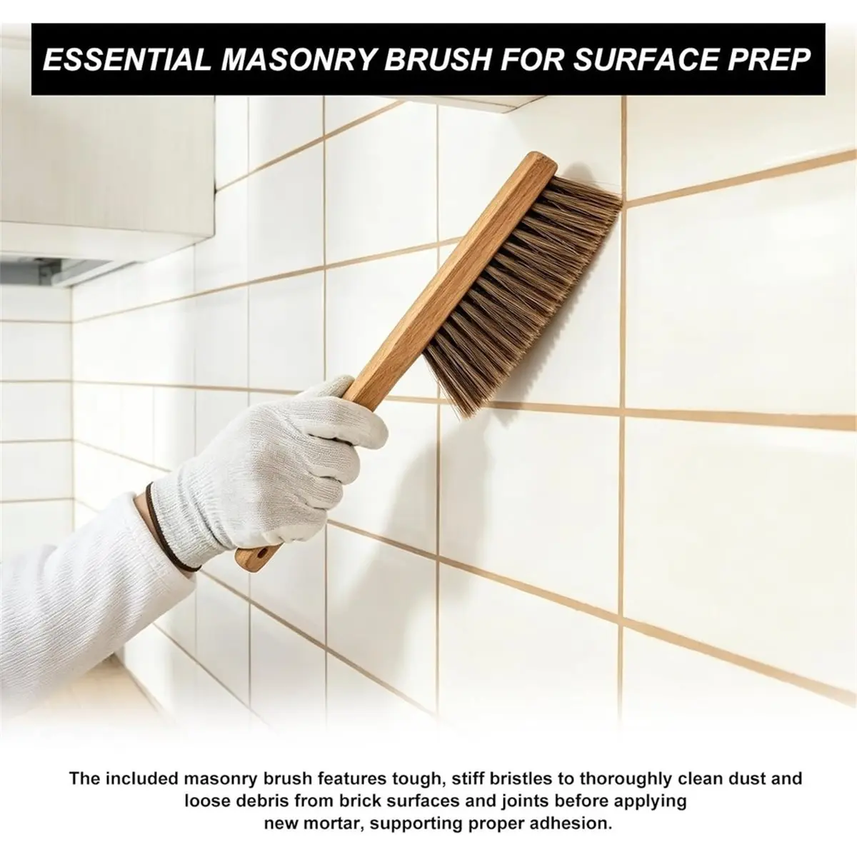 6 Pack Double Ended Brick Jointer and TuckPointer Set with Masonry Brush,Heavy Duty Masonry Tools for Mortar Repointing