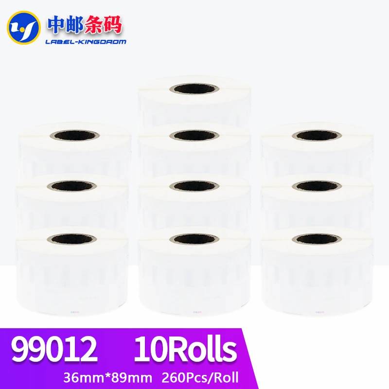 

10 Roll Dymo Compatible 99012 Label 36mm*89mm 260Pcs for LabelWriter LW550 4XL 5XL LW400 LW450 LW450TurboPrinterPrinter Seiko