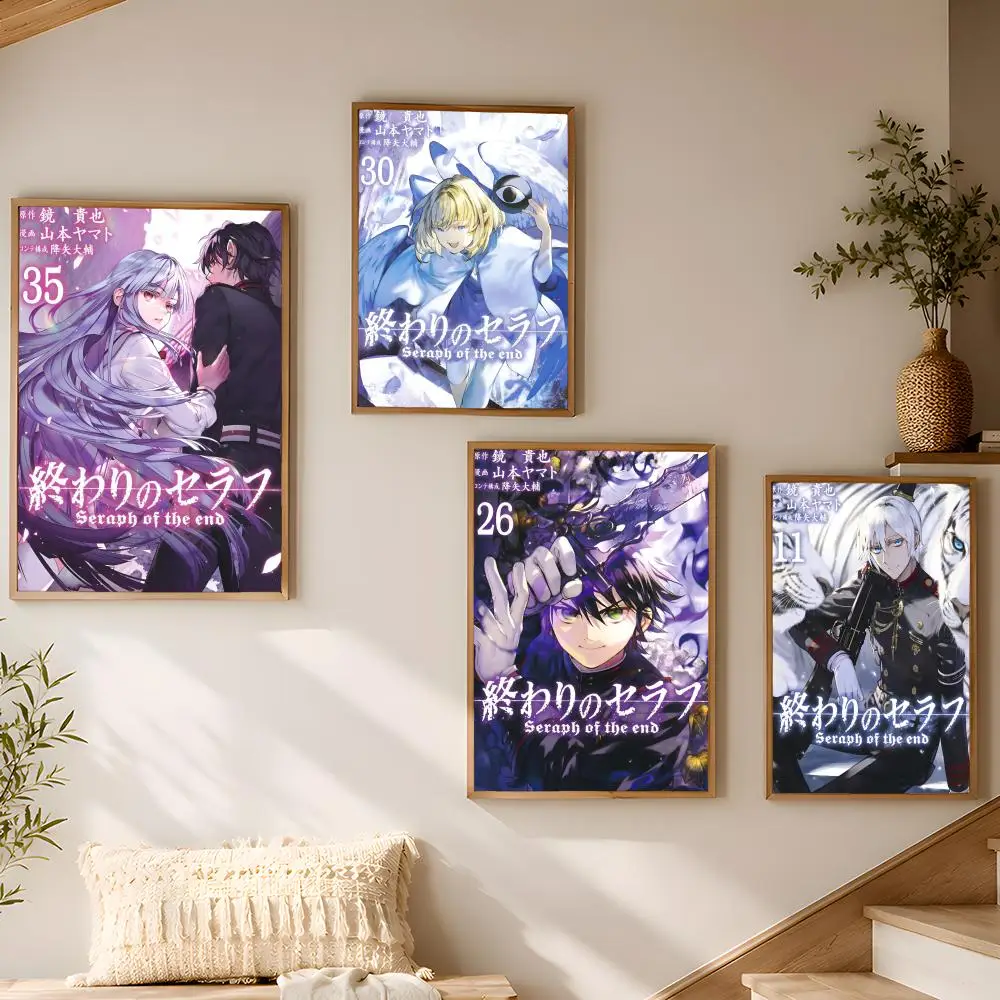 S-Seraph of the End Painting Calligraphy Canvas Poster Art for Bedroom Living Room Home Decor Wall Decoration Decals Gift