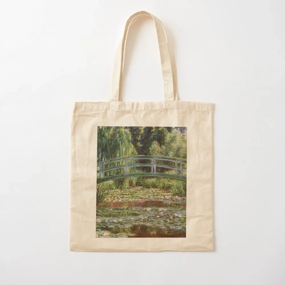 

The Japanese Footbridge and the Water Lily Pool, Claude Monet Tote Bag canvas shopping bag hand bag tote custom