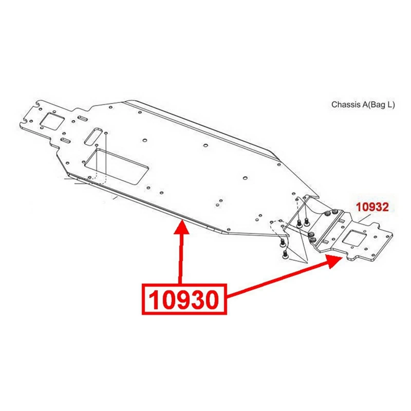 10930 Upgrade Replacement Spare Parts Chassis Plate For VRX Racing 1/10 Scale 4WD Spirit Buggy RH1016 RH1017 Remote Contol Car