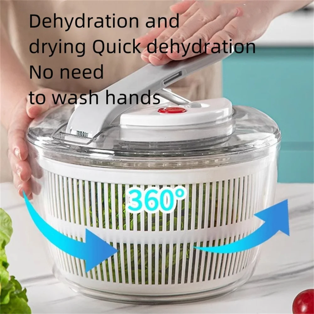 

Salad Spinner With Colander Storage Lid Bowl Multi-Use Vegetable Dryer Fruit Washing Bowl Pasta And Fries Spinner Kitchen Tools