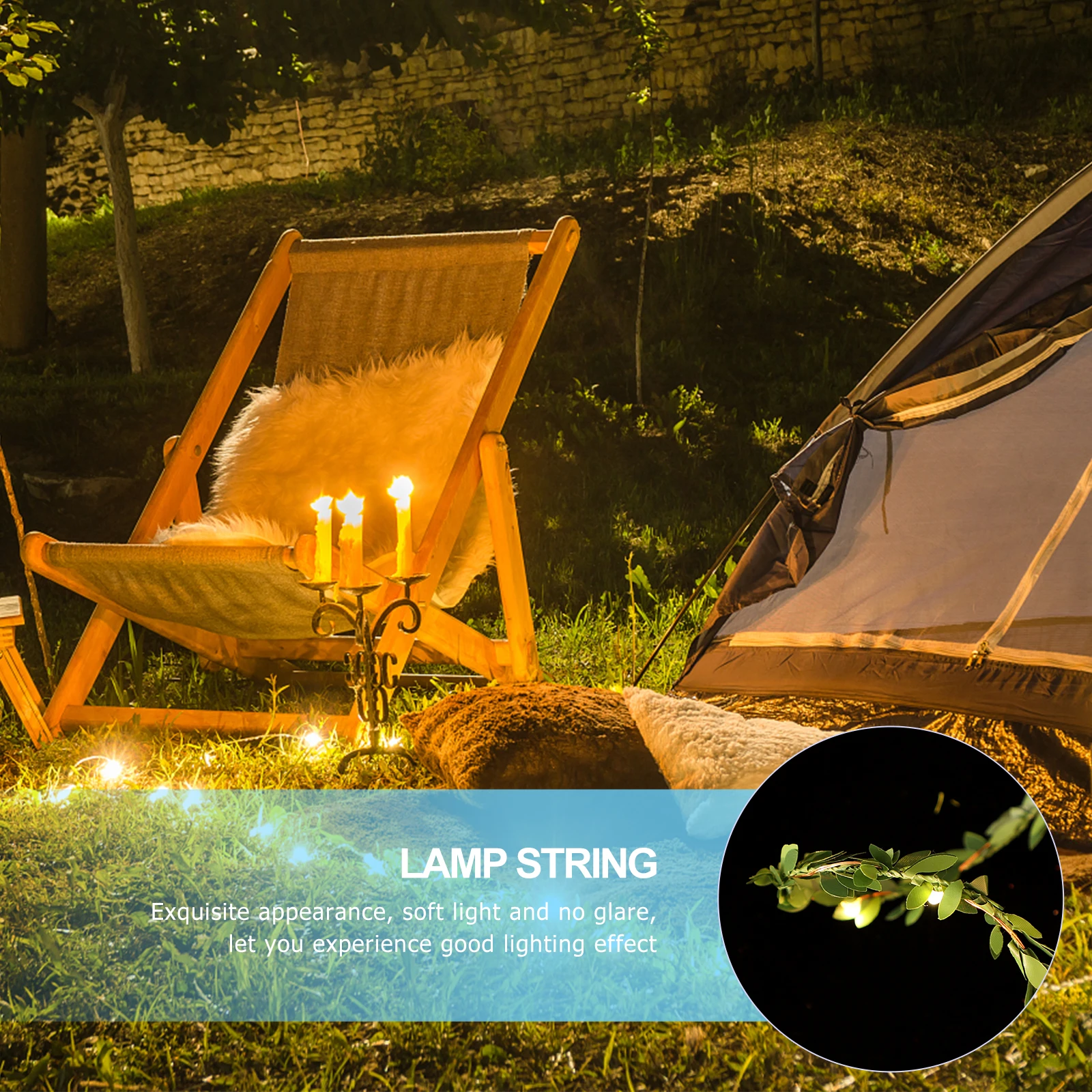 

Solar Powered Leaf Rattan String Lights 5m Outdoor Garden Decorative LED Fairy Lights for Patio Lawn Decorative Light