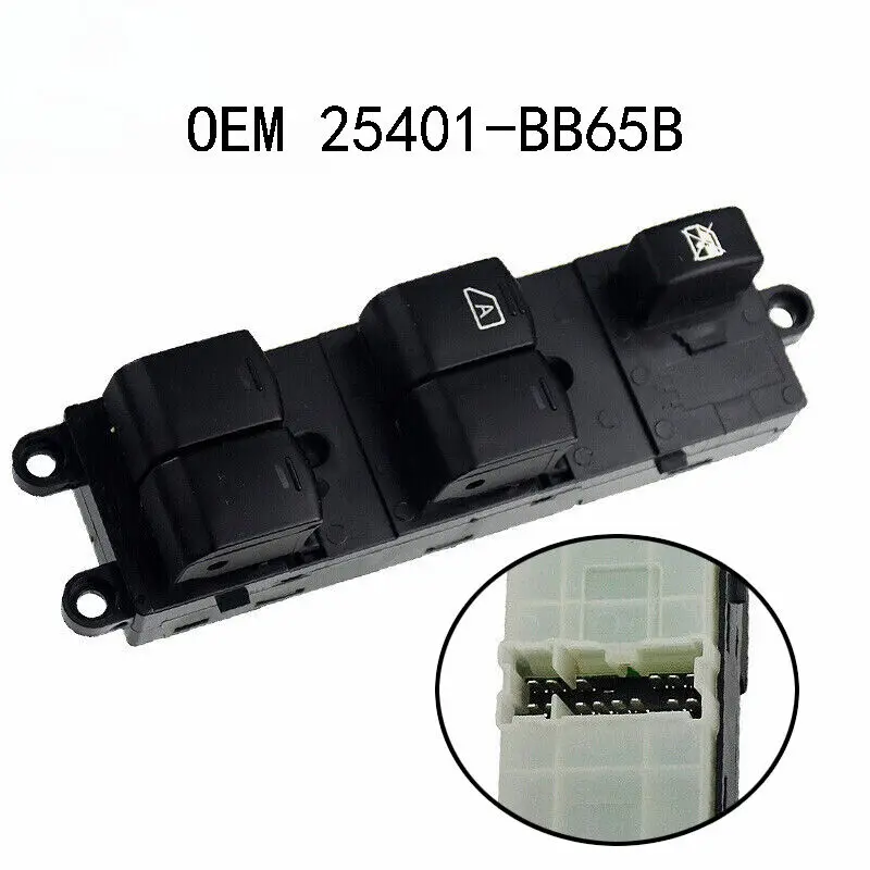 

High quality 25401-BB65B Power Window Switch LHD For Nissan Pathfinder Navara D40 Qashqai 25401-JD00B 25401-4X01D FREE SHIPPING