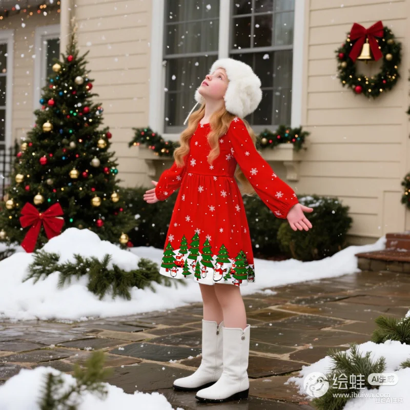 

2026 Girls Christmas Fantasy Series Long Sleeve Dress