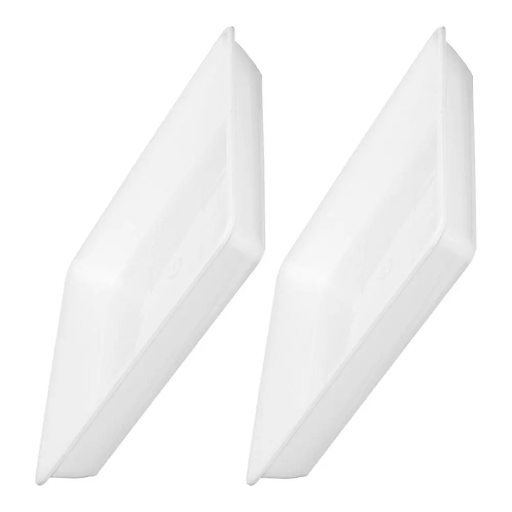 2 قطعة صينية وعاء الزهور المربعة 13.76 بوصة طبق نباتات بلاستيكي لحديقة بونساي العصارة قاعدة تصريف المياه الأبيض