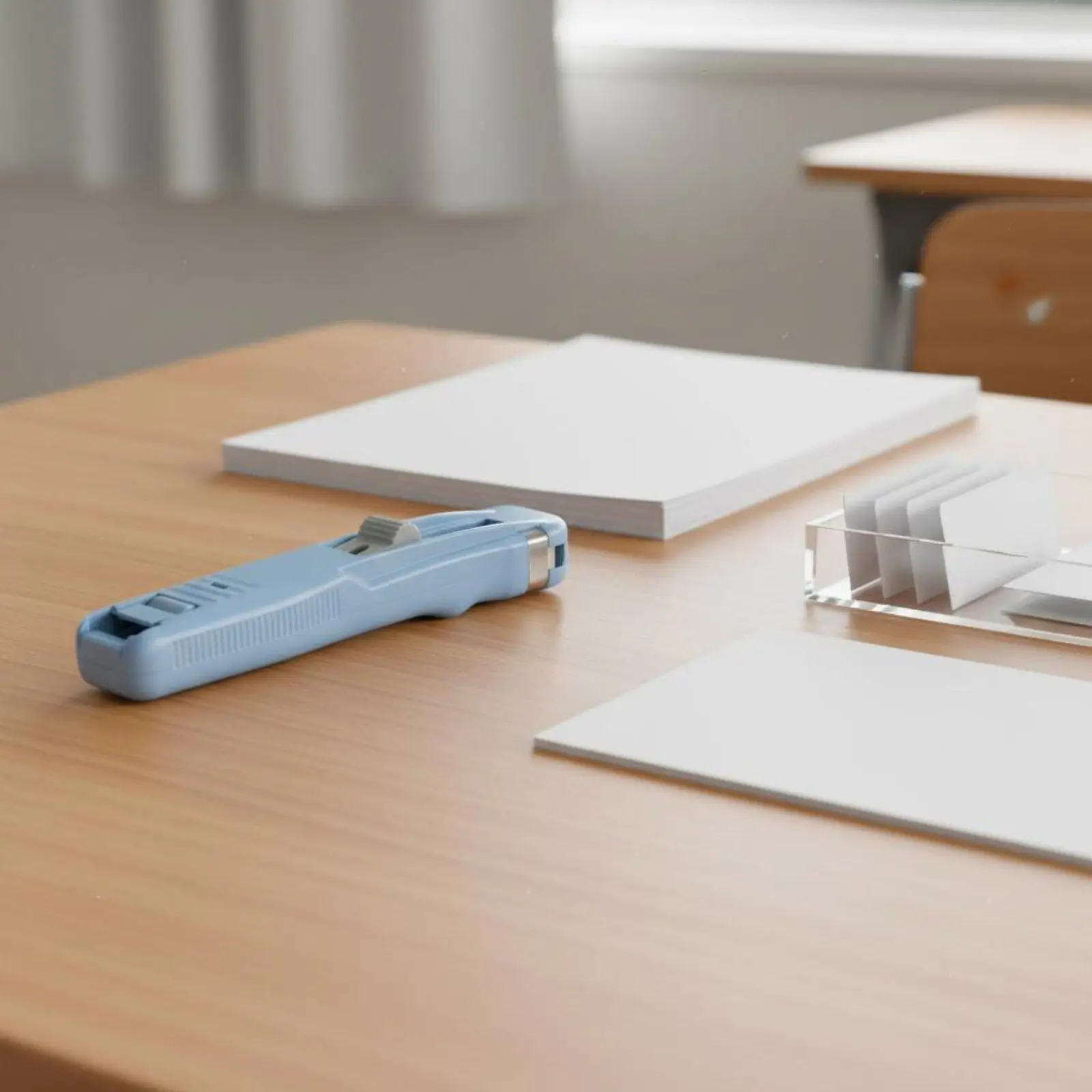 Reusable Push Clip Binder for Paper Document Clips Office Supply Metal Plastic Fastener Holder