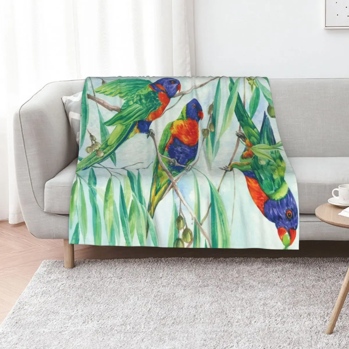 

Rainbow Lorikeets Throw Blanket Heavy cosplay anime Plaid on the sofa Summer Beddings Blankets