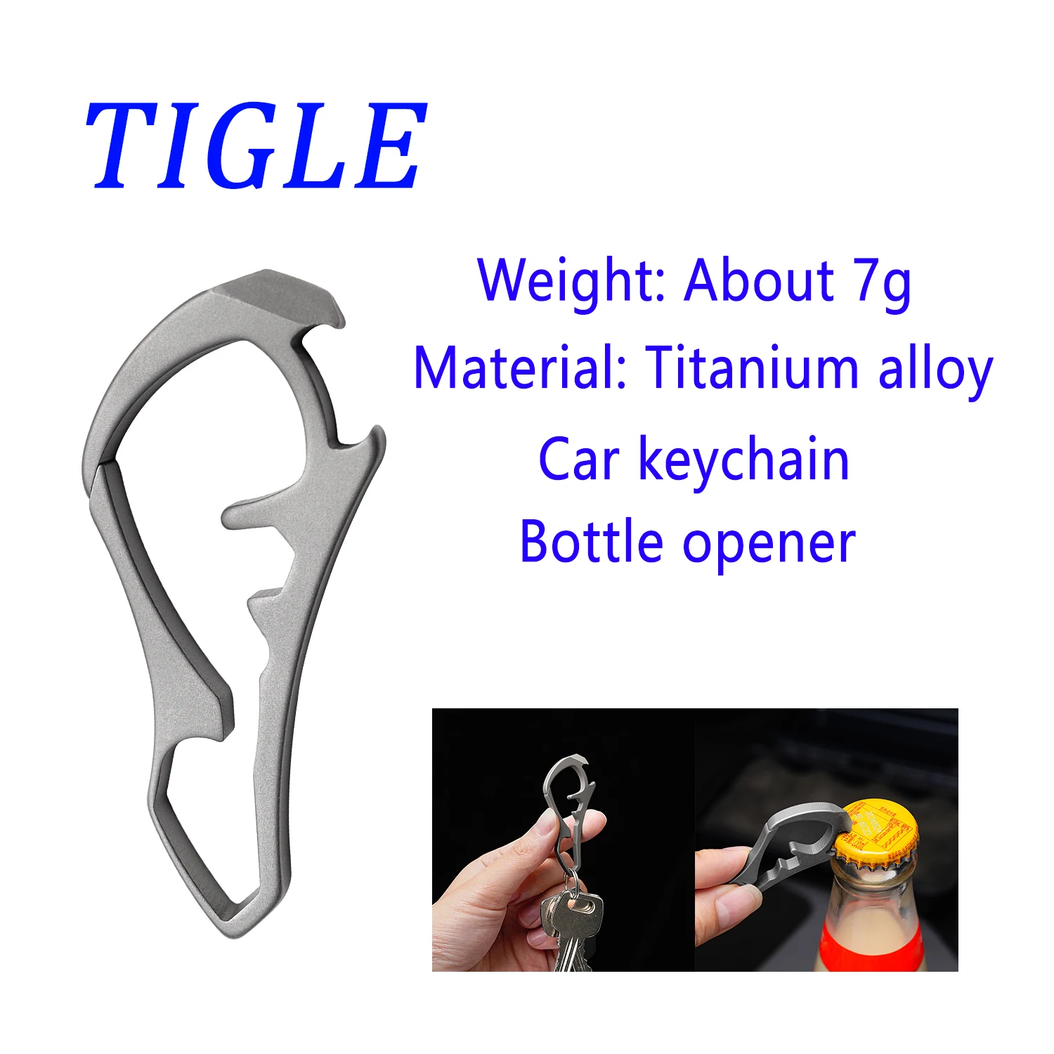 

TIGLE Titanium Alloy Keychain Multifunctional Outdoor EDC Small Tool Bottle Opener Minority Fashion With Keyring