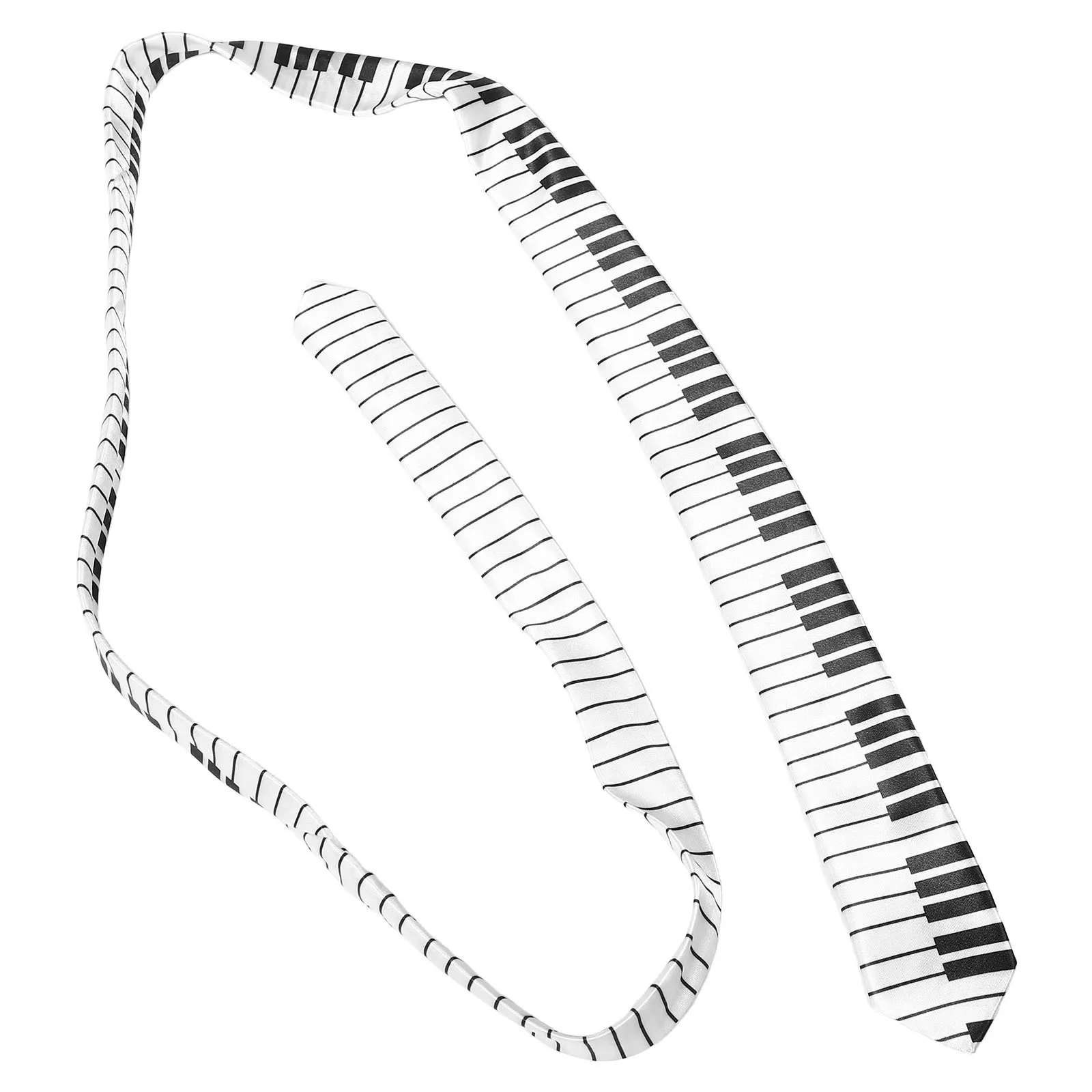 

Black White Piano Key Necktie For Men Women Festival Cosplay Party Stage Performance Costume Decorative Accessory