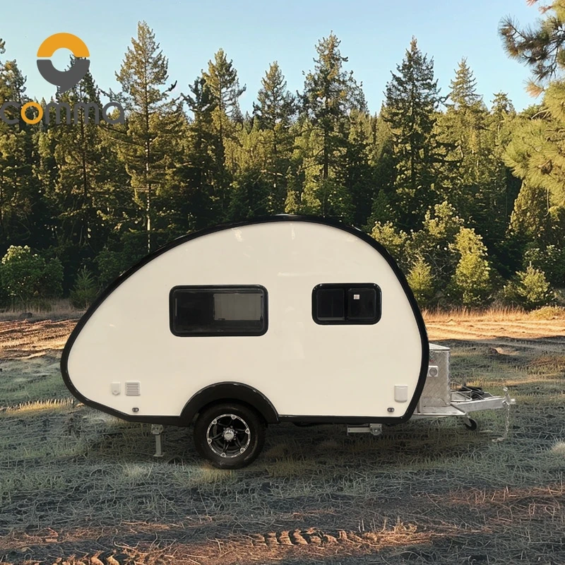 Teardrop Official Kitchen RV Caravan Camper Trailers for Outdoor Camping Independent Suspension Slide Out Function