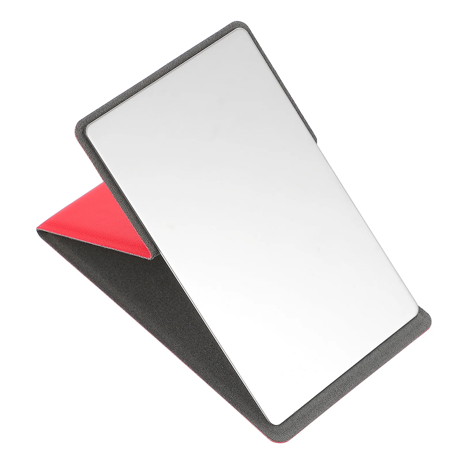 1 مجموعة 1 مجموعة الفولاذ المقاوم للصدأ للطي ماكياج غطاء من البولي يوريثان مرآة مدمجة محمولة للسفر رحلة عمل جيب خفيف الوزن