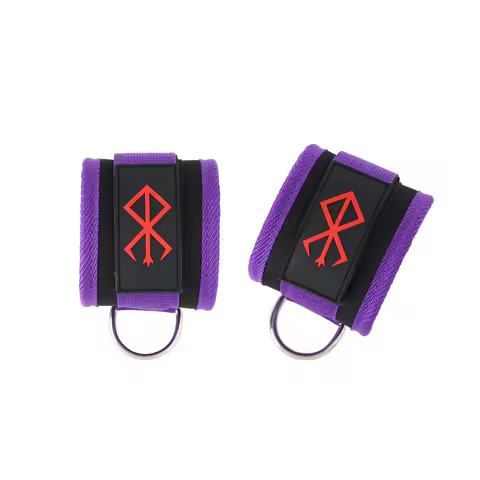 Berserk Anime Ankle Straps (Pair) For Cable Machine Kickbacks, Glute Workouts, Leg Straps with Neoprene Padd
