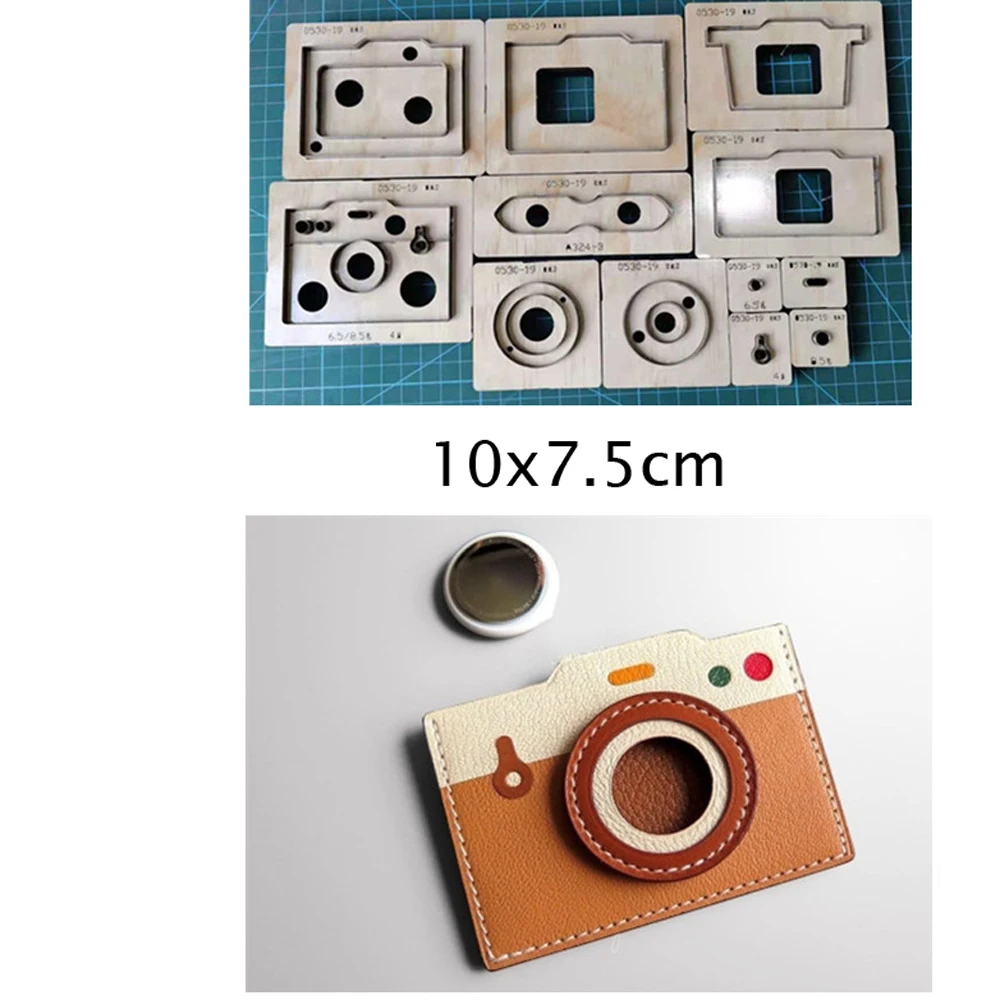 

DIY leather craft camera design cardholder Die cutting knife mold metal hollowed punch tool blade 10x7.5cm