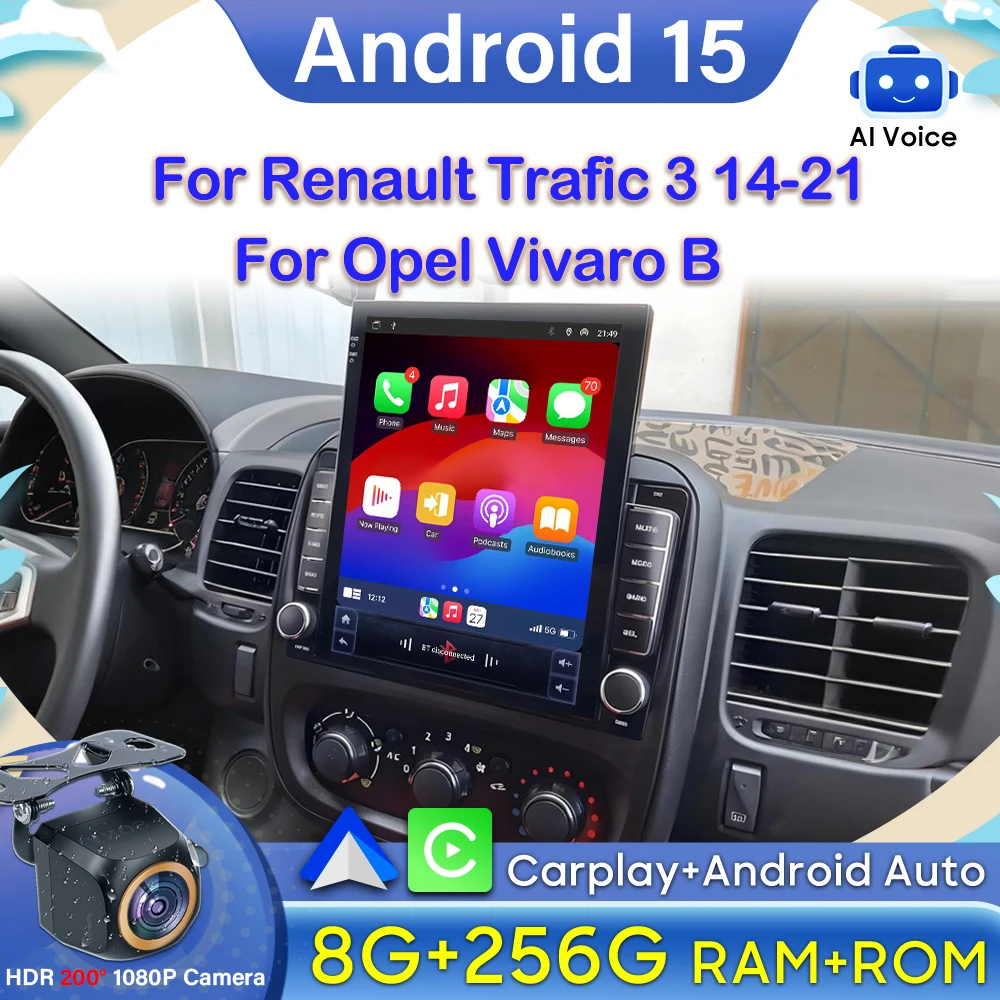 لرينو ترافيك 3 14-21 لأوبل فيفارو B Carplay DVD Autoradio DSP أندرويد السيارات فيديو راديو السيارة لتحديد المواقع والملاحة شاشة السيارة #1