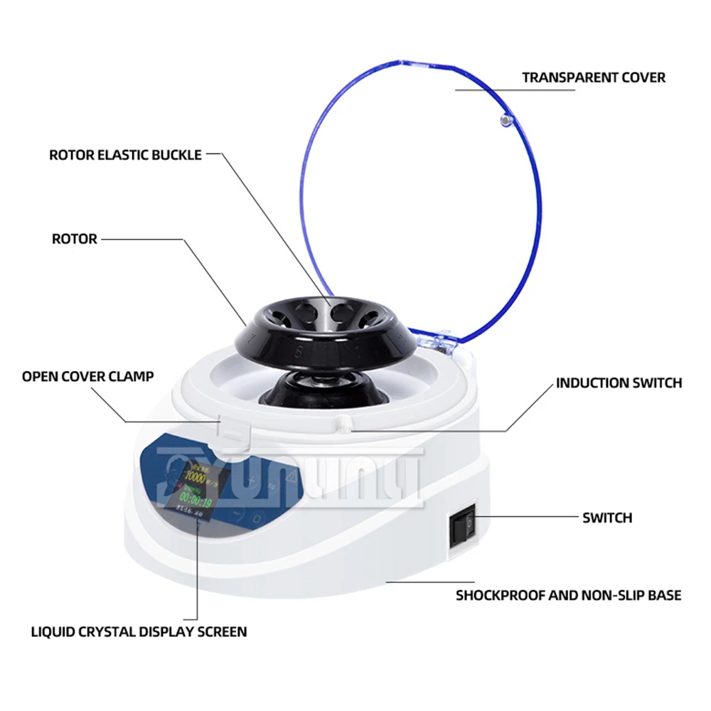 12000rpm Blood Centrifuge Prp Plasma Centrifuge Machine Laboratory Centrifuge Can Put 0.5ml 1.5ml 2ml 0.2ml Microtube