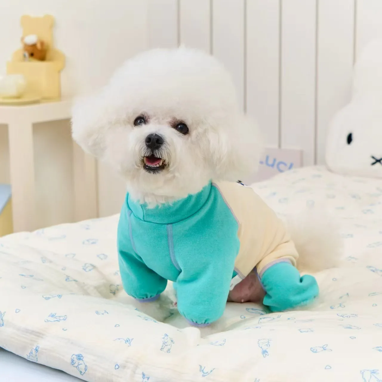 

Winter Fall New Pet clothe Warm Fleece Jumpsuit - Four-Legged Bone-Free Outfit for Small Dogs Cats (Teddy/Pomeranian)
