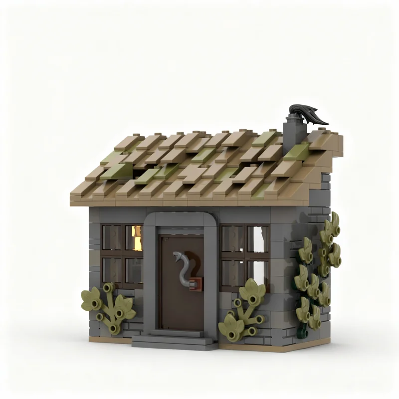 388 قطعة من مكعبات البناء MOC لنموذج كوخ غاونت هاري، ألعاب تركيب، هدية عيد الميلاد، مكعبات تعليمية، فكرة إبداعية