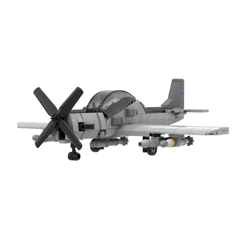 Military Series Moc Building Blocks A-29 Super Tucano Model Technology Aircraft Bricks DIY Assembly Fighter Toy For Kid