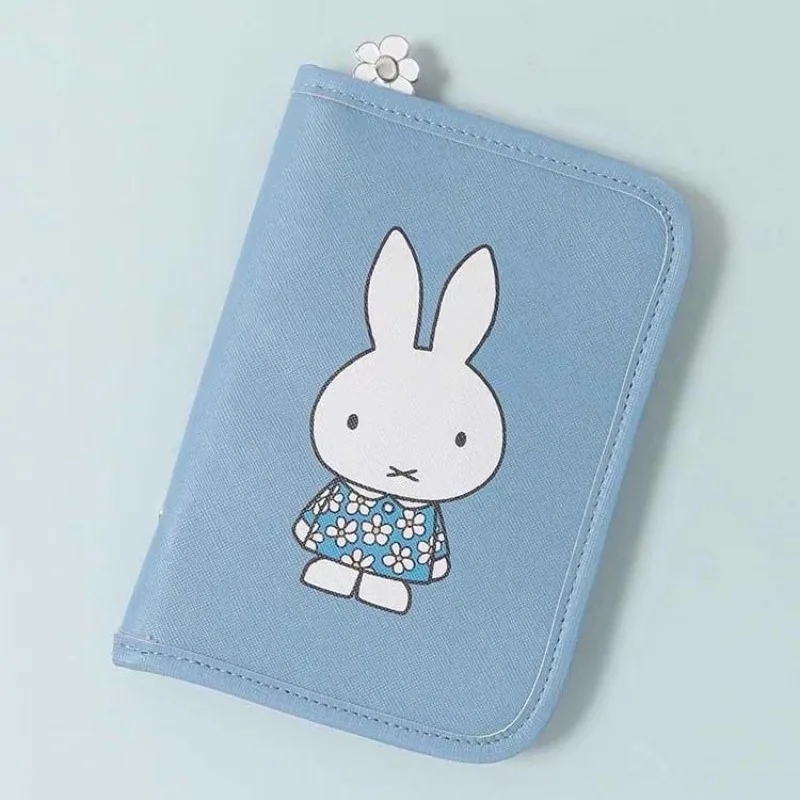 Miffy Rabbit Kawaii Anime Cartoon Storage Bag Cute Cortex Air Tickets Passport Bag Bill Multifunctional Stationery Handbook Bag