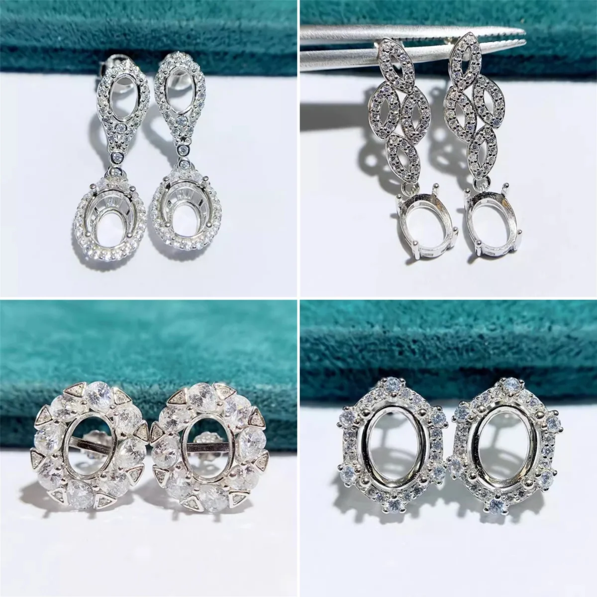 

MeiBaPJ инкрустация 6*8 мм Овальный драгоценный камень S925 Стерлинговое Серебро DIY пустые серьги держатель для женщин прекрасная мода очаровательные свадебные ювелирные изделия