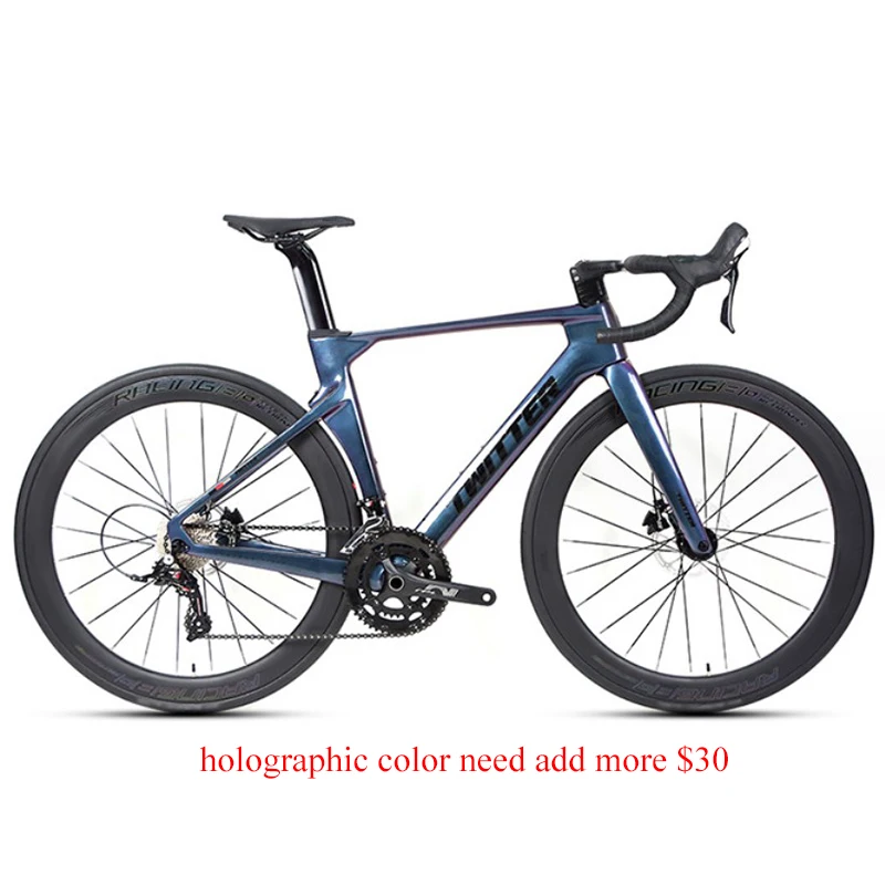 Cheap R10 700C Carbon Road Bicycle SENSAH 24S full hydraulic Disc Brake Aero Racing Bike with Carbon Wheels For Men and Women