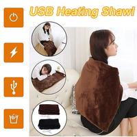 USB Recharge Electric Heating Shawl Washable 3 Heat Settings With Timing Function Heated Blanket Indicator Neck Shoulder Warm