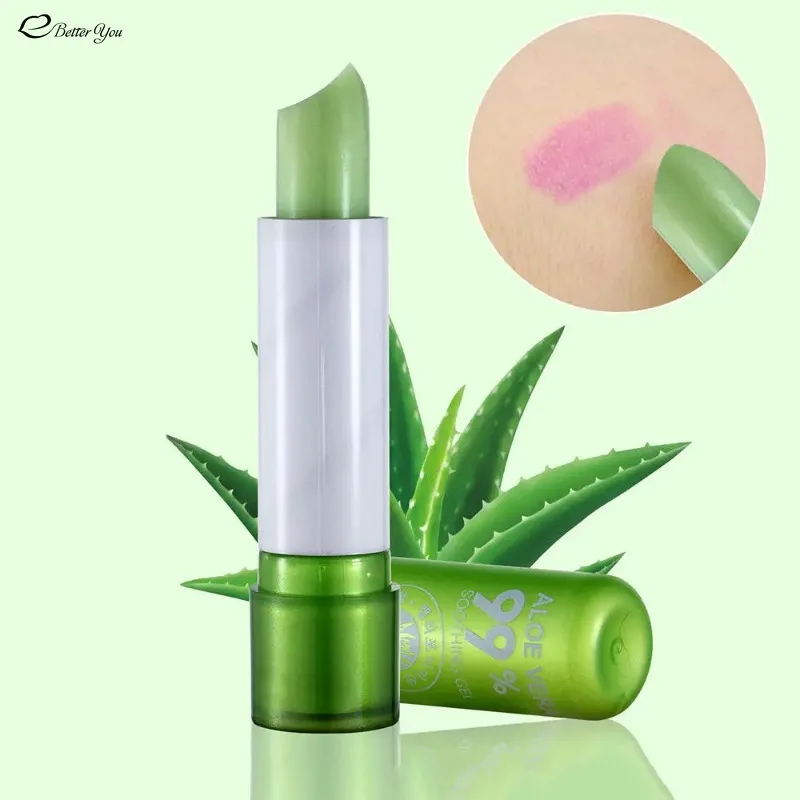 Aloe vera lip balm, aloe vera lip balm, maquiagem, cuidados com os lábios, mudança de cor, longa duração, hidratante, beleza