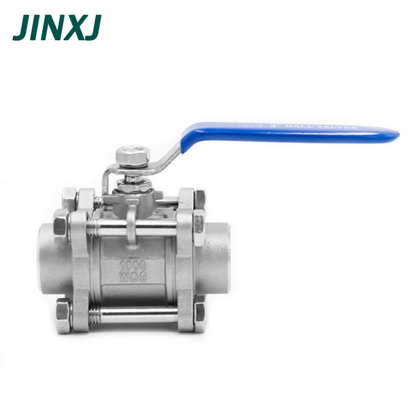 304 Stainless Steel Three Piece Ball Valve 1/2 3/4 Screw Thread Internal Thread Water Pipe Welding Valve Switch DN20 25 32 65 80