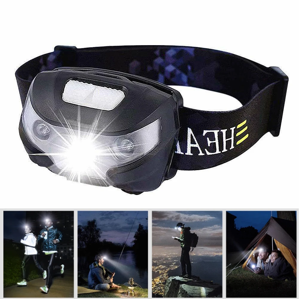 Super Bright Camping Lamp Intelligent Sensor USB Rechargeable Torch Flashlight Head Light Headlamp