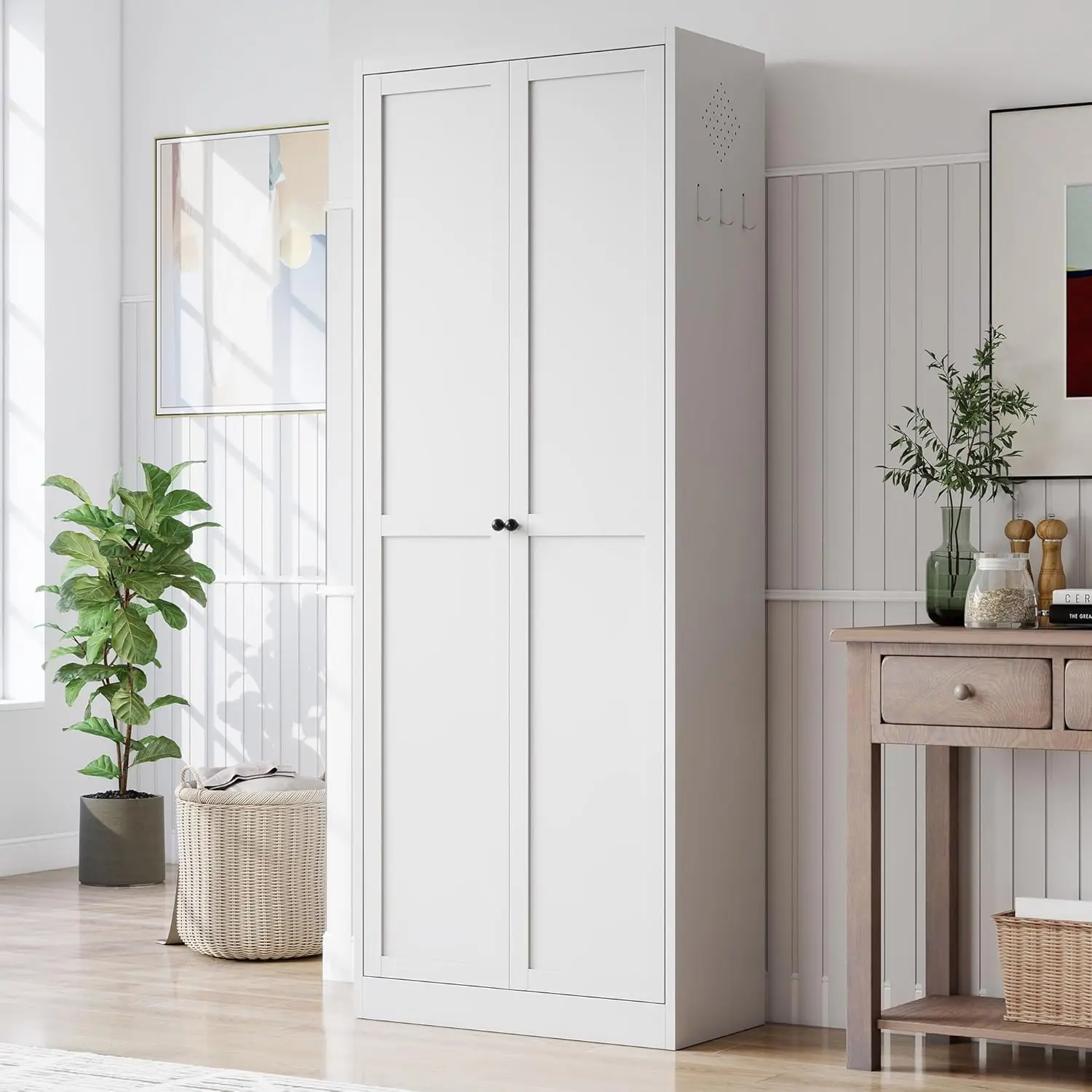 

Кухонный шкаф-буфет, 61 дюйм высотой, с дверцами и регулируемыми полками, металлические шкафы для ванной, универсальные, на заказ